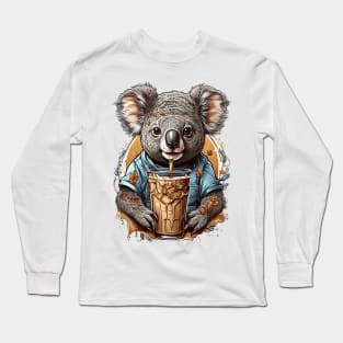 Iced Coffee and Koala Bear Long Sleeve T-Shirt